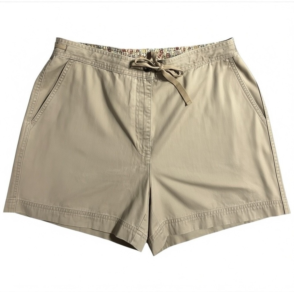 Vintage Lauren‎ Ralph Lauren 12P Khaki Cotton Shorts Drawstring Waist Summer